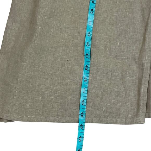 Cartoon 100% Linen Midi Dress 42, US 10 12 L | Minimalist, Pockets, Khaki NWT - Picture 8 of 8